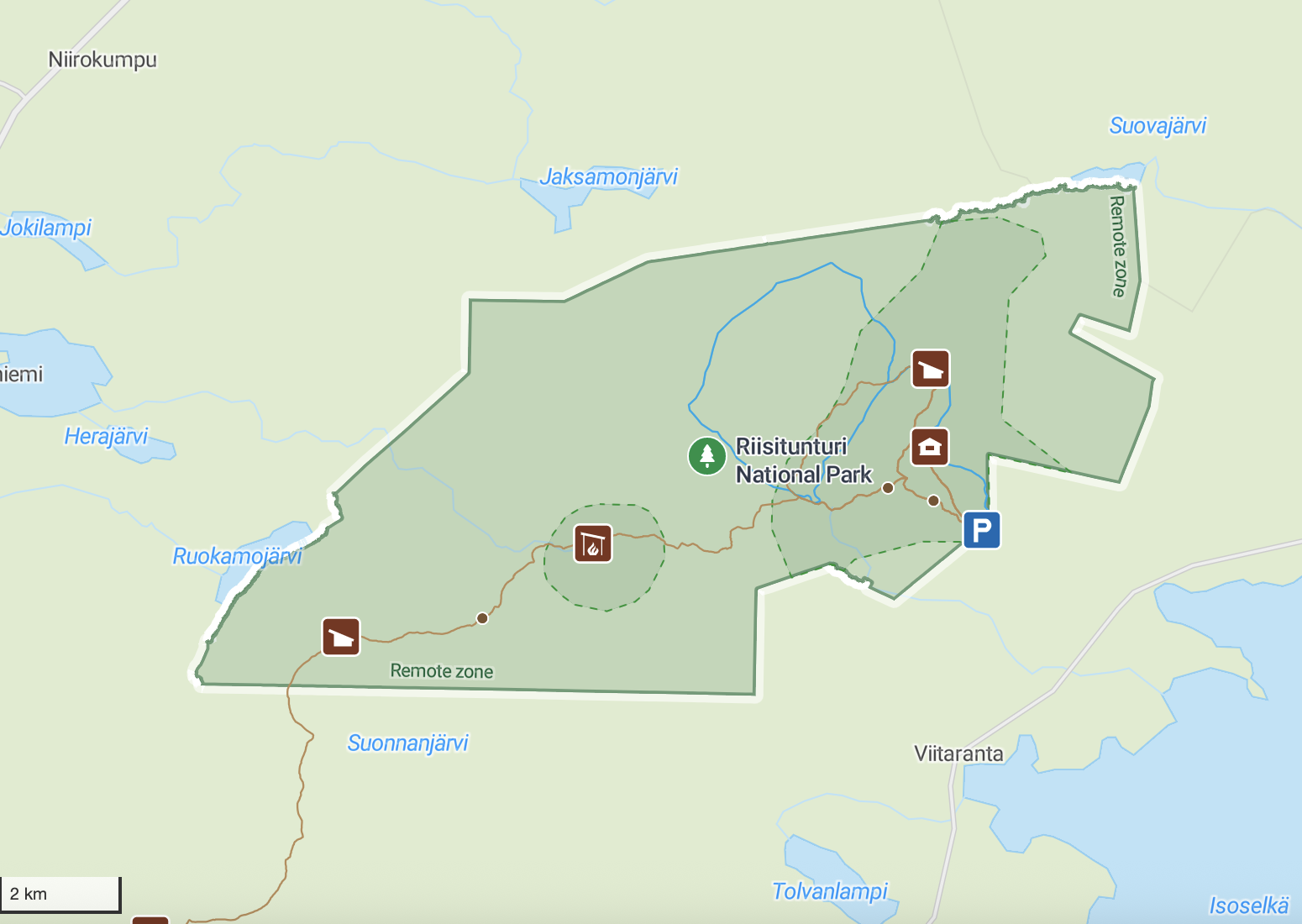 Riisitunturi National Park Trail and Route